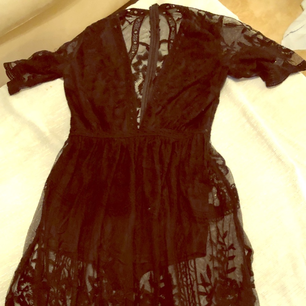 Brand new Aqua Romper Lace Dress